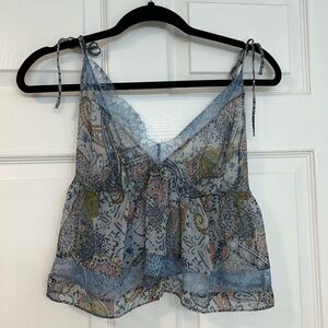 Victoria's Secret Sheer Paisley Camisole and Shorts Set